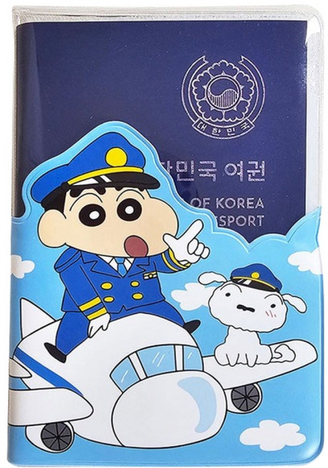 플라잉웨일즈 짱구는 못말려 투명 여권 케이스