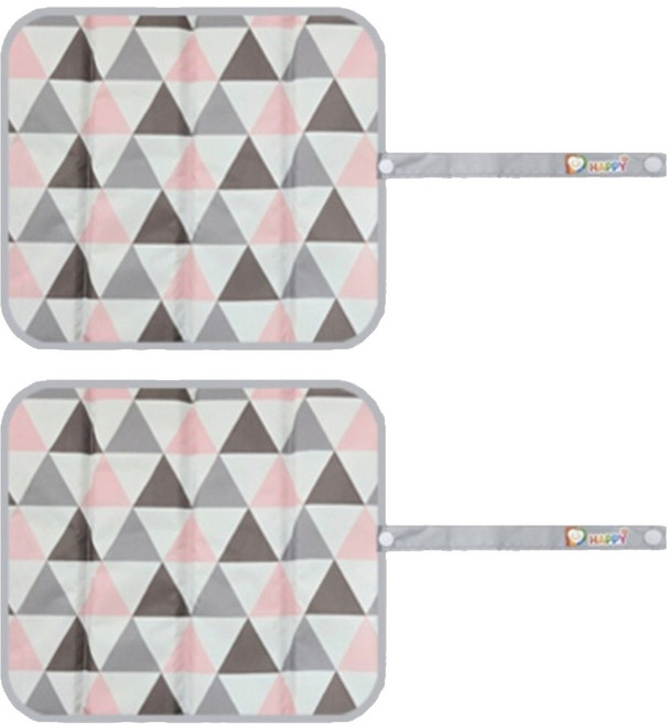 더해피 휴대용 접이식 등산 방석 2p, 16 북유럽 삼각 연핑크