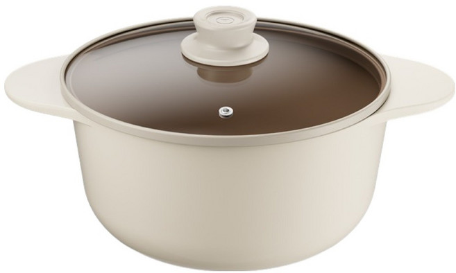 테팔 인덕션 세라믹 주물 아이콘 곰솥냄비, 오트밀크, 1개, 24cm