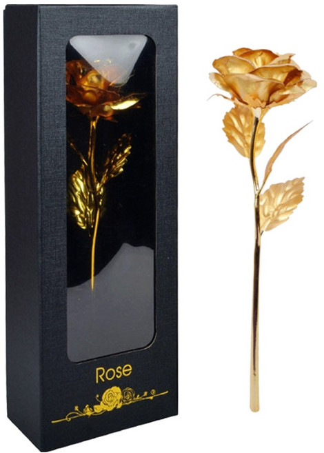 펜몽 조화 장미꽃 선물박스 세트, 골드, 1세트