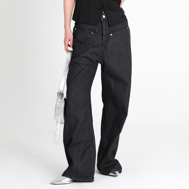 닷이프 여성용 세로 스트라이프 팬츠 D263-0227BD