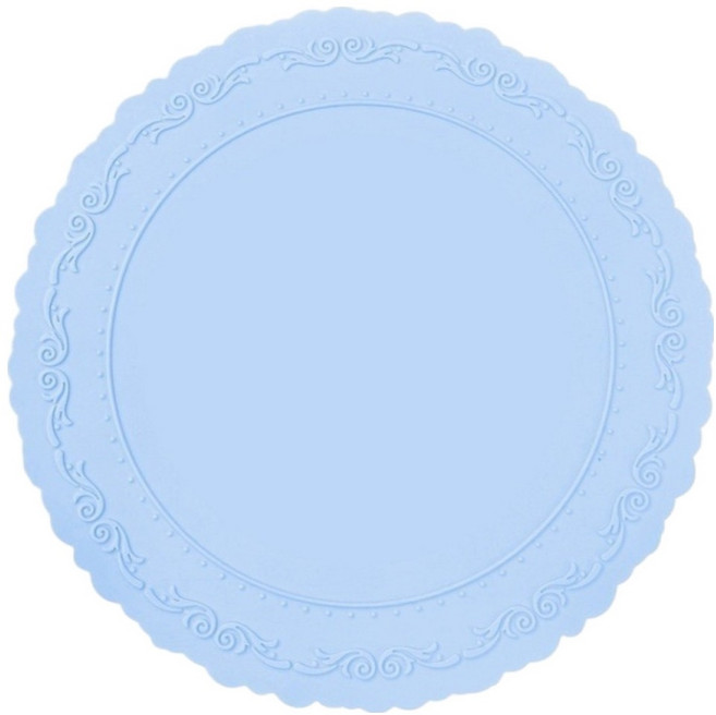 글로피니 실리콘 식탁 테이블매트 원형, 블루, 1개, 27.5 x 27.5 cm