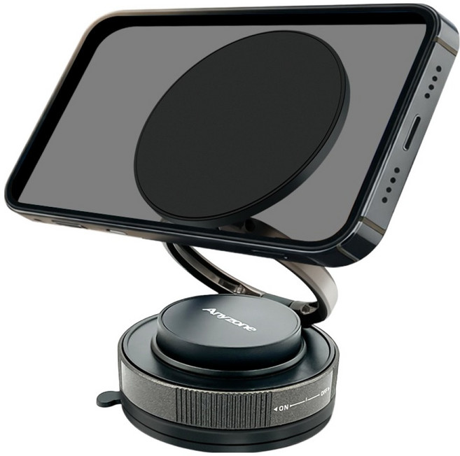 애니존 진공 흡착식 맥세이프 차량용 거치대 ANY-T27, 1개, 블랙