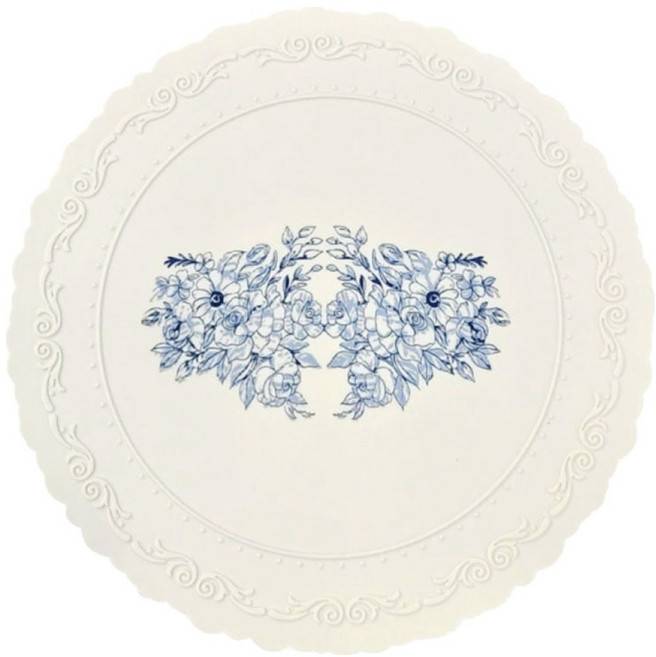 글로피니 실리콘 식탁 테이블매트 원형, 화이트, 1개, 27.5 x 27.5 cm