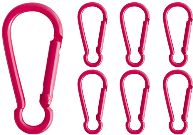 yarna 컬러 카라비너 키링, 핫핑크, 7개