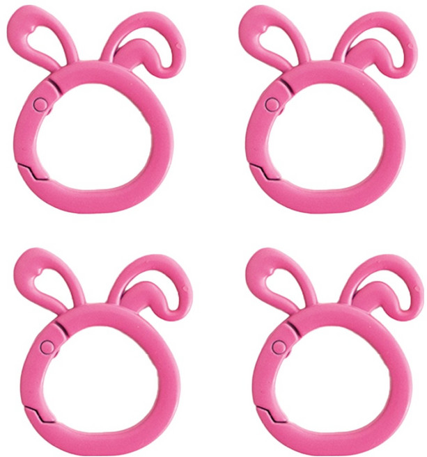 yarna 레빗 카라비너 키링, 핑크, 4개