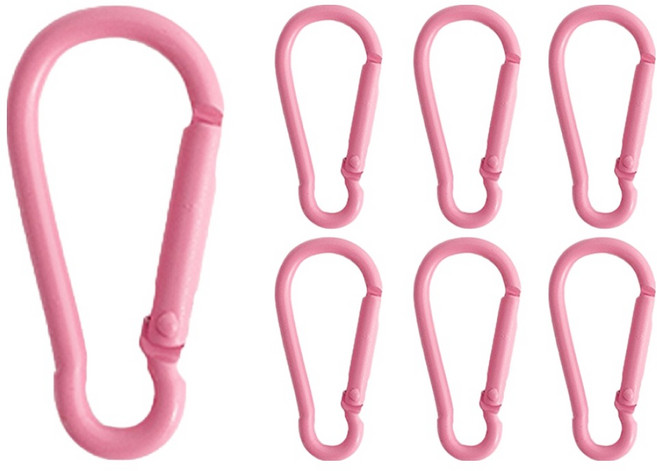 yarna 컬러 카라비너 키링, 핑크, 7개