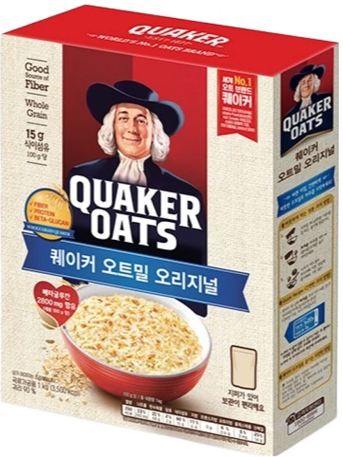 퀘이커 오트밀 오리지널, 1kg, 1개 - 쿠팡