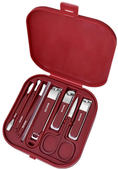 온온 컬러풀 고급 손톱깎이 8종 세트, 1세트, 버건디