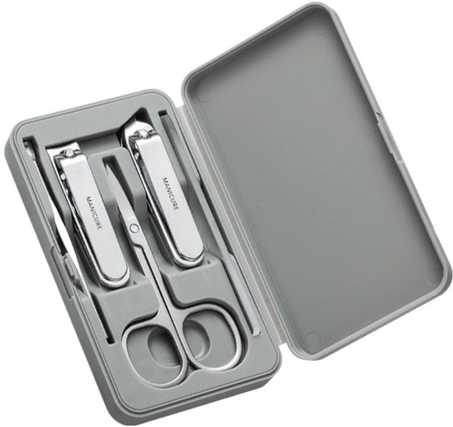 온온 비비드 휴대용 손톱깎이 5종 세트, 1세트, 그레이