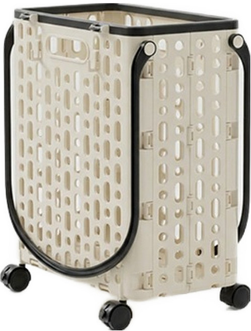 파라다이소 360도 바퀴 폴딩 쇼핑 장보기 카트 중형, 펄화이트, 1개