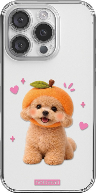 핫티몰 오렌지 강아지 귀여운 투명 휴대폰 케이스
