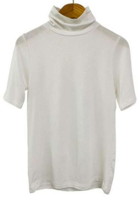 린다샵 여성용 타랑아 무지 슬림핏 기본 폴라 반팔 티셔츠 cpt17547k62