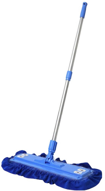 청소해결사 2단 허리편한 밀대 블루 + 흡수력 좋은 초극세사 걸레 세트, 1세트