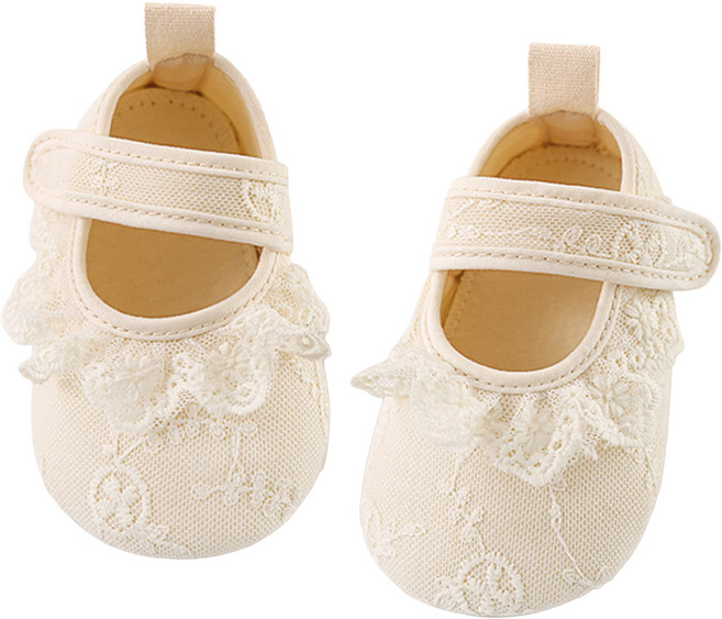 조이멀티 신생아용 블랑플로르 찍찍이 자수 보행기화 프릴