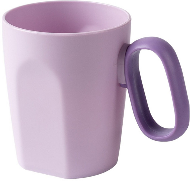 코다치프 심플 가정용 양치질 손잡이 세수 화장실 욕실 보관 캔디 양치컵 링 위 8.5cm x 아래 7cm x 높이 10.2cm, 퍼플, 1개