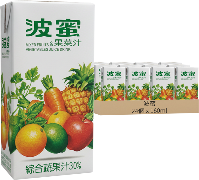 波蜜 果菜汁, 24個, 160ml