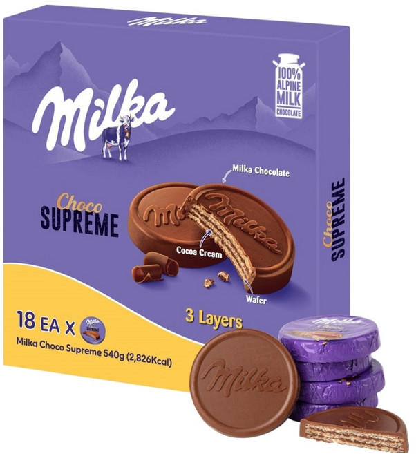 밀카 초코 슈프림 18p, 1개, 540g