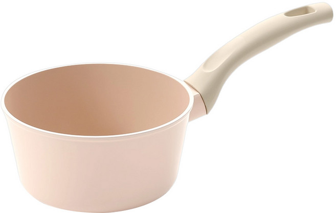 NEOFLAM 台灣原廠公司貨 Rosey系列陶瓷塗層單柄湯鍋 蜜桃粉, 1個, 18cm