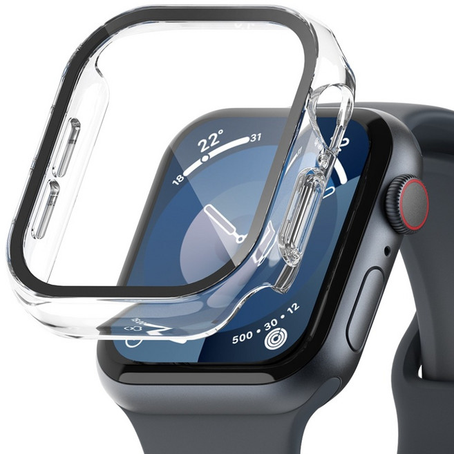 신지모루 풀커버 베이직 액정보호 강화유리 케이스, 크리스탈 클리어, 1개