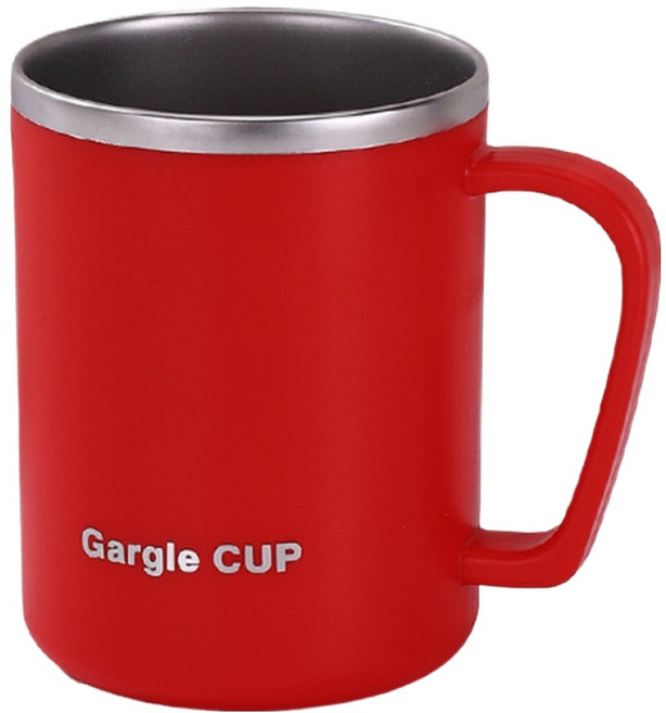 코다치프 스텐 304 칫솔 보관 손잡이 원형 라운드 욕실 양치컵 8.5 x 11 cm, 쿨 레드, 1개