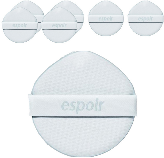 에스쁘아 실크스킨 레이어 쿠션 에어 퍼프 7p, 1개, 하늘색