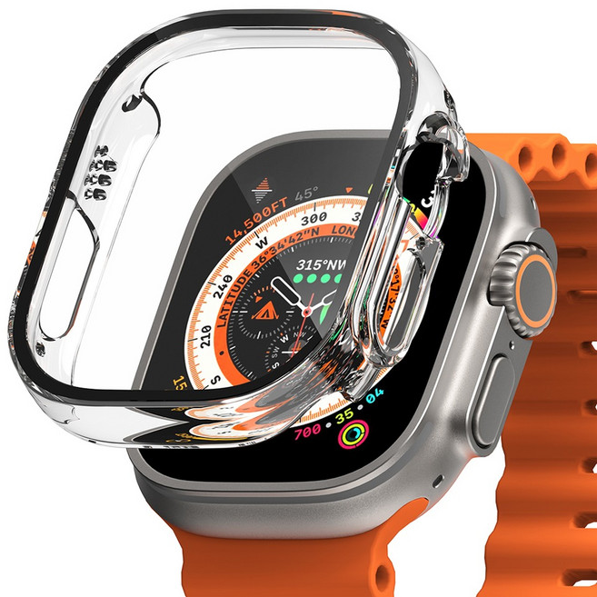 신지모루 풀커버 베이직 액정보호 강화유리 케이스, 크리스탈 클리어, 1개