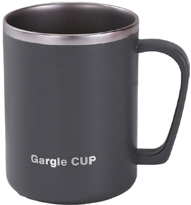 코다치프 스텐 304 칫솔 보관 손잡이 원형 라운드 욕실 양치컵 8.5 x 11 cm, 쿨 그레이, 1개