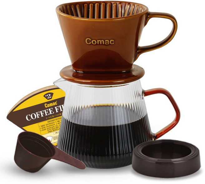 코맥 브라운에디션 자기 커피 핸드드립 세트 600ml, 1세트, 5종