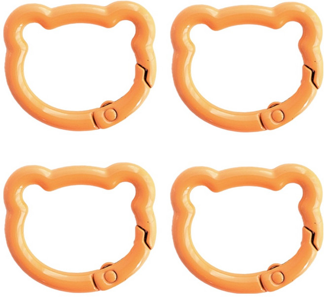 야나 곰돌이 카라비너 키링, 오렌지, 4개