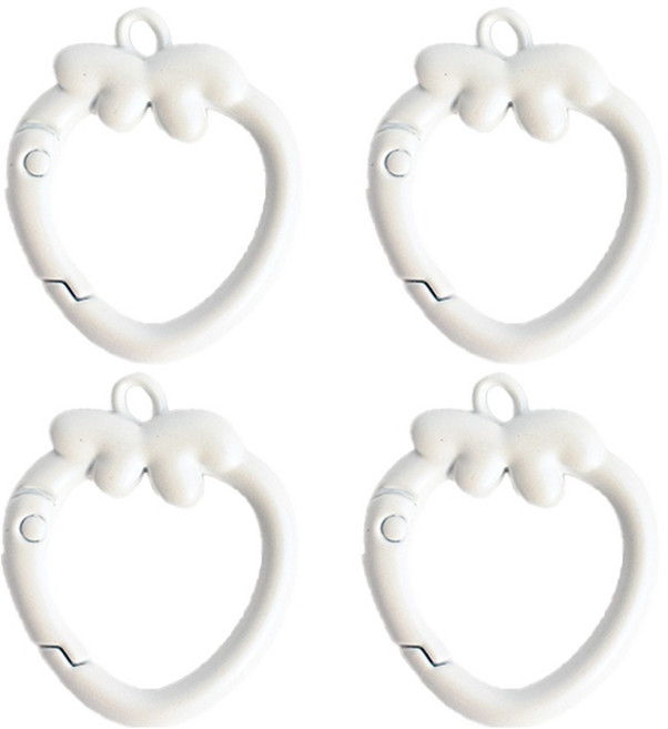 야나 딸기 카라비너 키링, 화이트, 4개