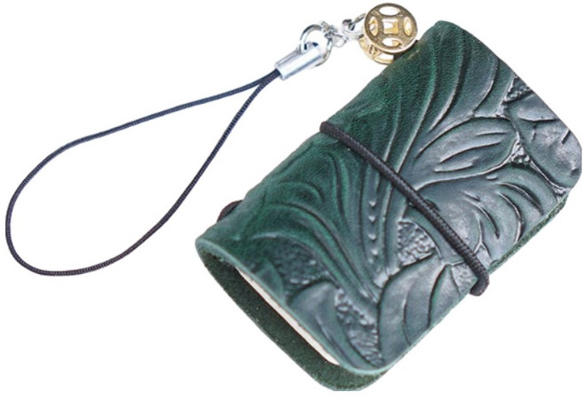 탑피아 초미니 핸드 메이드형 포켓 수첩, 다크 그린, 1개