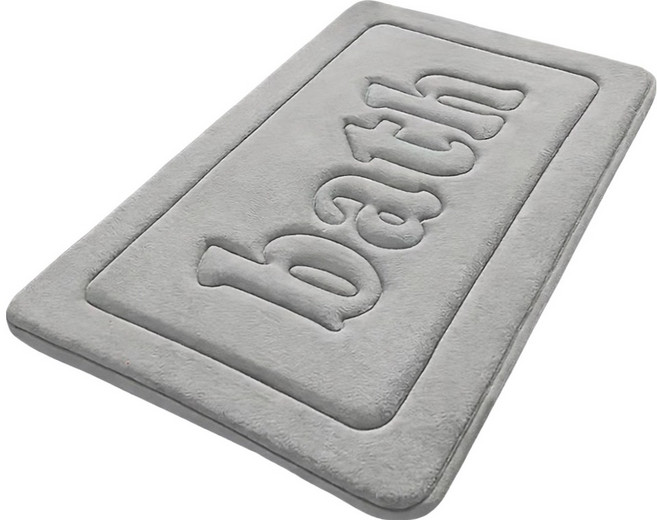 세븐와이즈 양면각 두꺼운 흡수성 미끄럼방지 욕실 매트, 라이트 그레이, 1개