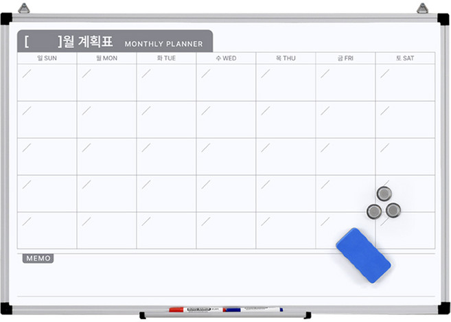 PAPER FRIEND 現代辦公室 雙面磁性月計畫白板, 鋁
