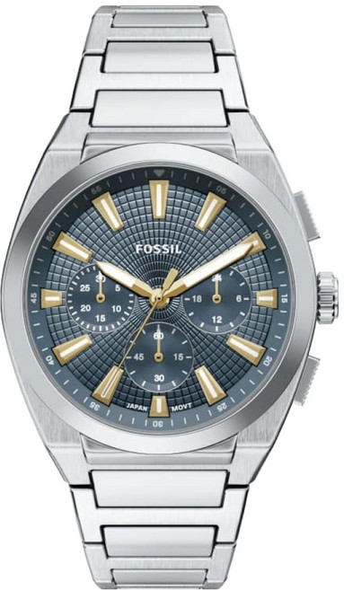 FOSSIL 男士 Evrett 計時碼錶金屬腕錶 FS6154