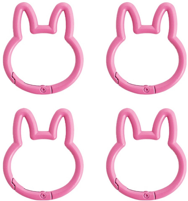 야나 토끼 카라비너 키링, 핑크, 4개