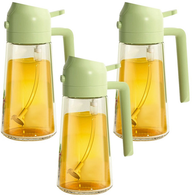 아케이바이 스프레이 붓는 타입 고강도 유리 오일병, 3개, 470ml