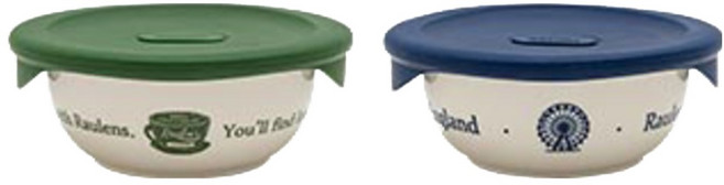 메종오브제 로렌스 런던 냉동밥 용기 그린 450ml + 블루 450ml 세트, 1세트