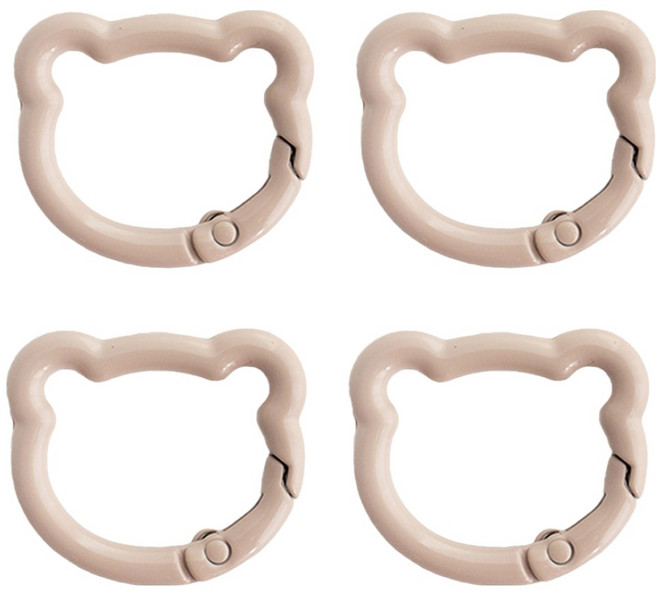 야나 곰돌이 카라비너 키링, 베이지, 4개