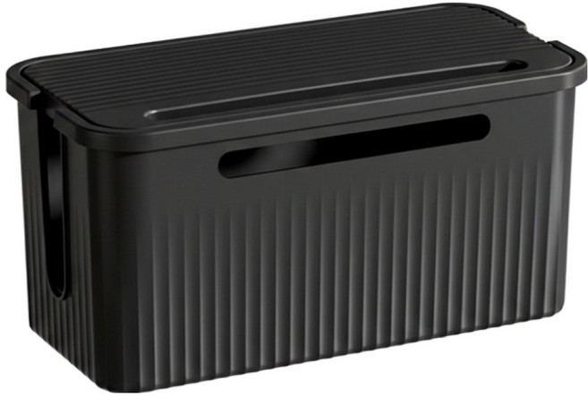 써뉴즈 멀티탭 정리박스, 블랙, 1개