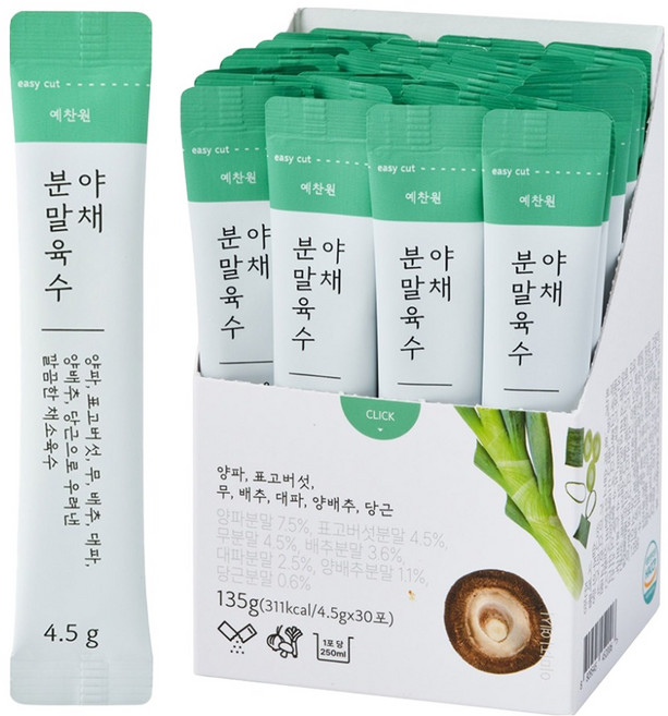 예찬원 야채 분말육수 30p, 1개, 135g
