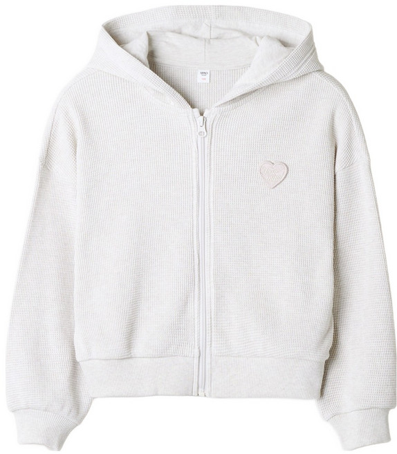 스파오키즈 와플 크롭 후드 집업