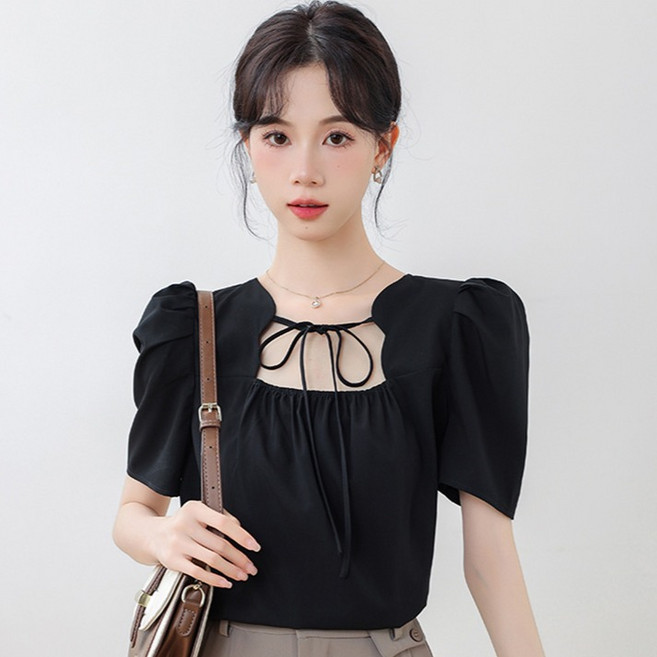 루나걸 여성용 레오라미 스퀘어넥 반팔 블라우스 L26SMBL022027