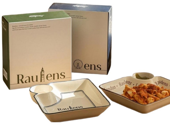 메종오브제 로렌스 런던 만두접시 2종 세트, Green, Red, 1세트