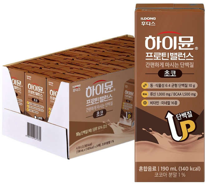일동후디스 하이뮨 프로틴 밸런스 음료 초코, 24개