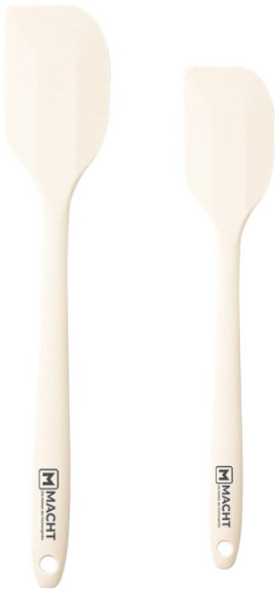 MACHT 독일산 마흐트 프리미엄 실리콘 스패츌러 2종 세트, 1세트, 크림화이트, 스패츌러 대 + 스패츌러 소