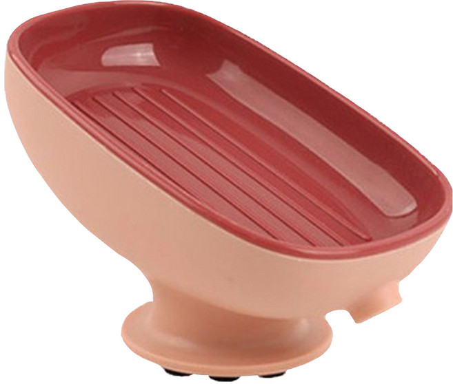 머스트샵 물빠짐 프리미엄 실리콘 비누받침대, 코랄핑크, 1개