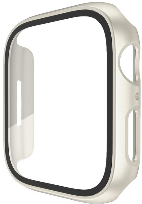 우먼스9999 애플워치 호환 풀커버 강화 필름 케이스, 스타라이트, 1개