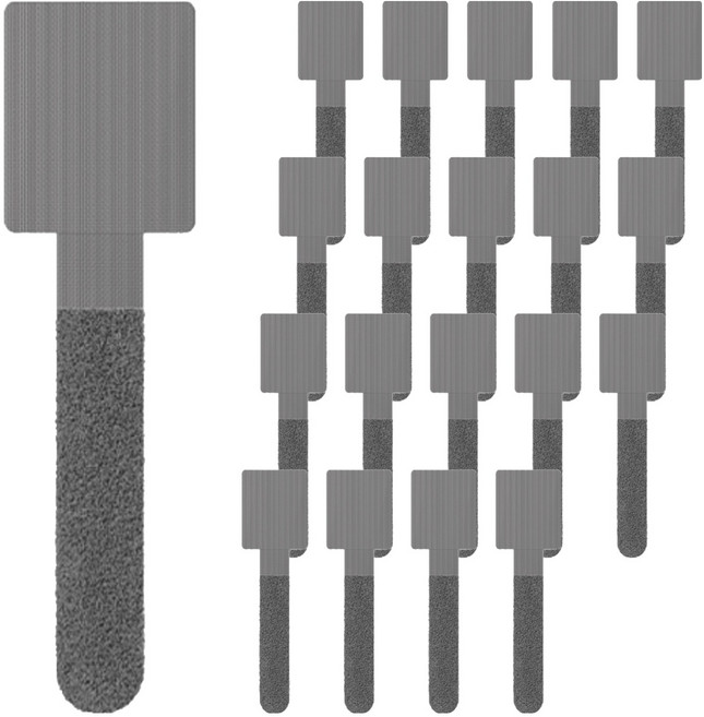 라이프픽 접착식 벨크로 케이블타이, 그레이, 20개