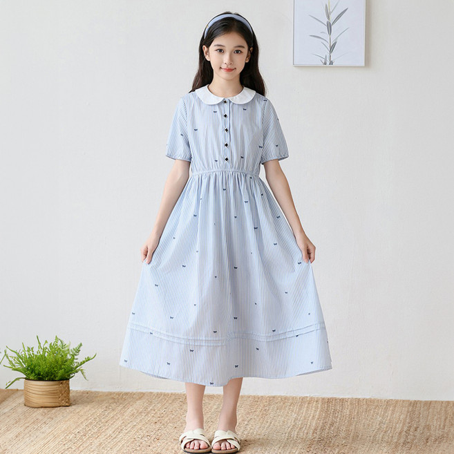 미소파파 아동용 솔레나 단가라 롱 원피스